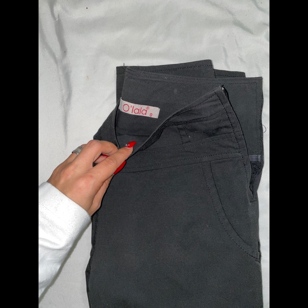 Grey skinny suit pants